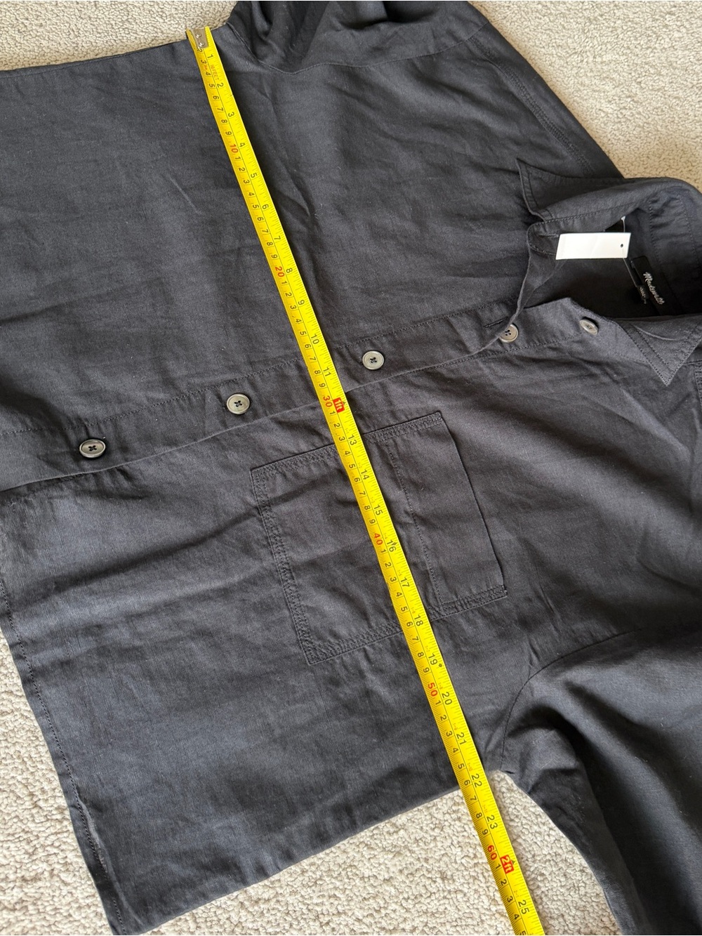 Madewell Straight-Hem Shirt Linen Cotton Blend Black XXS Oversized NWT 2026 - Picture 8 of 11
